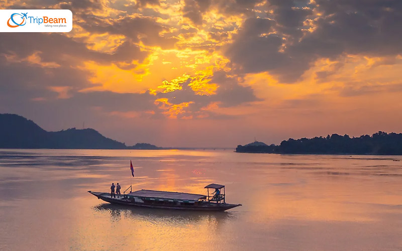 Boat in one of the finest River cruises Brahmaputra