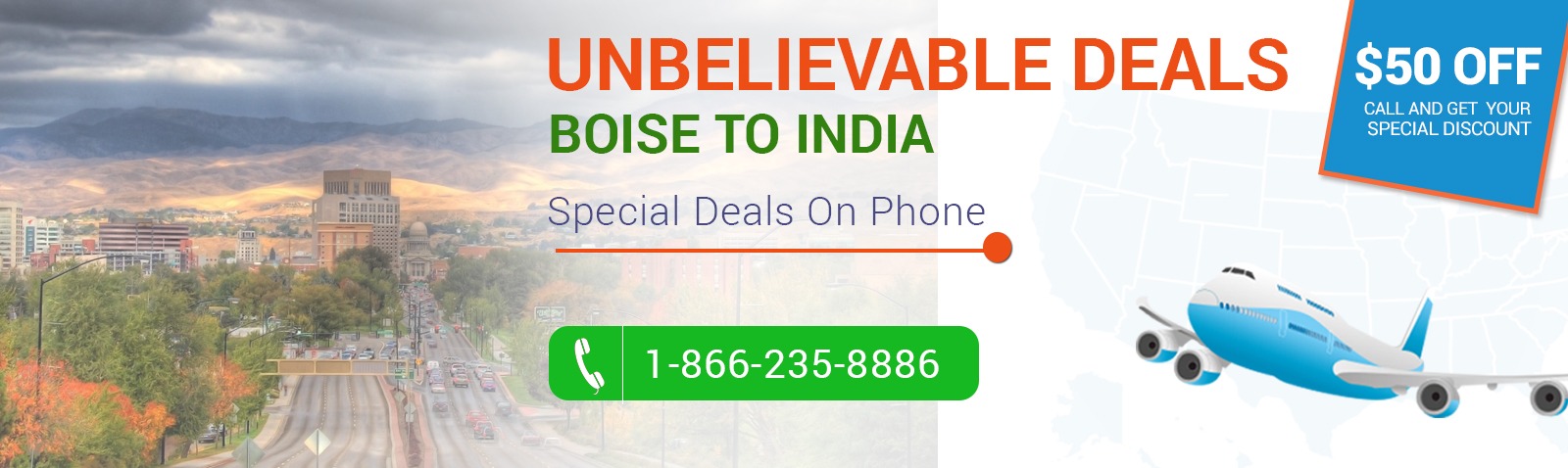 Flights from Boise to india