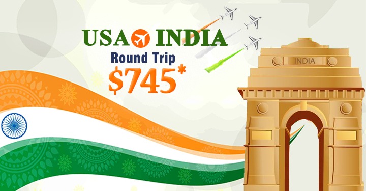 Travel Deals for Republic Day: Round Trip from USA to India Starting From $745*